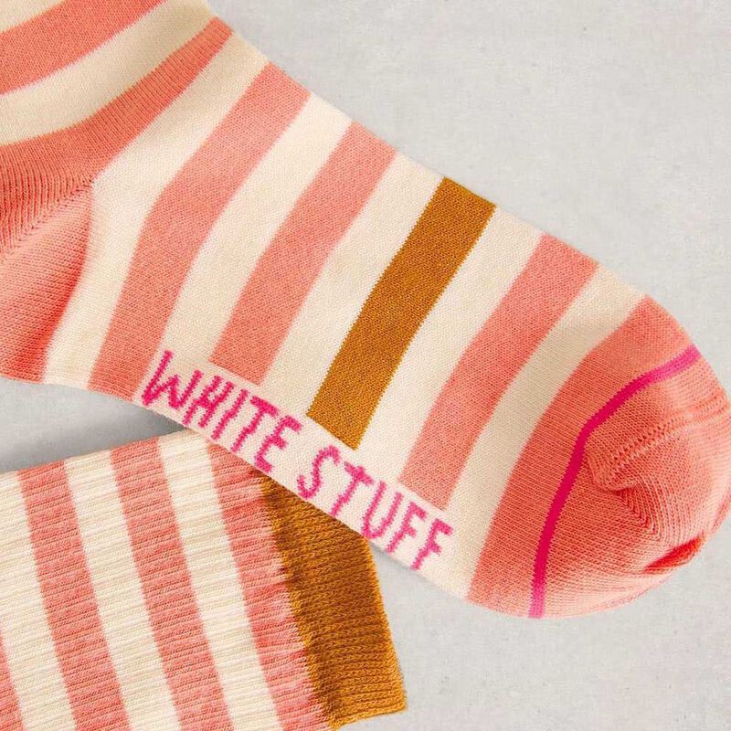 White Stuff Block Stripe Ankle Sock image number 1
